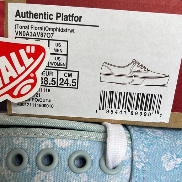 Vans Authentic PLATFORMS Tonal Floral/Omphlds/True White sneakers-platforms Men’ - Picture 16 of 16